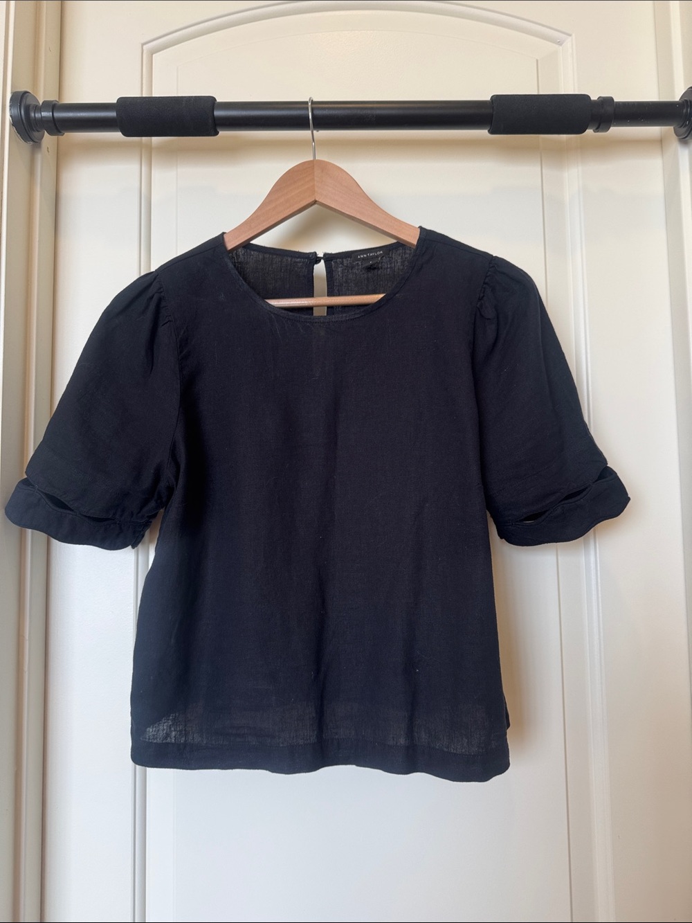 Ann Taylor Black Linen Top - Women
